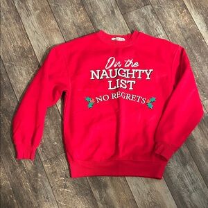 Red Holiday Sweater - Naughty List Design
